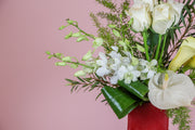 Stitched Scarlet Flower Box